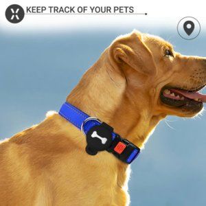 AirTag Silicone Dog Collar Clip-On Case - Black